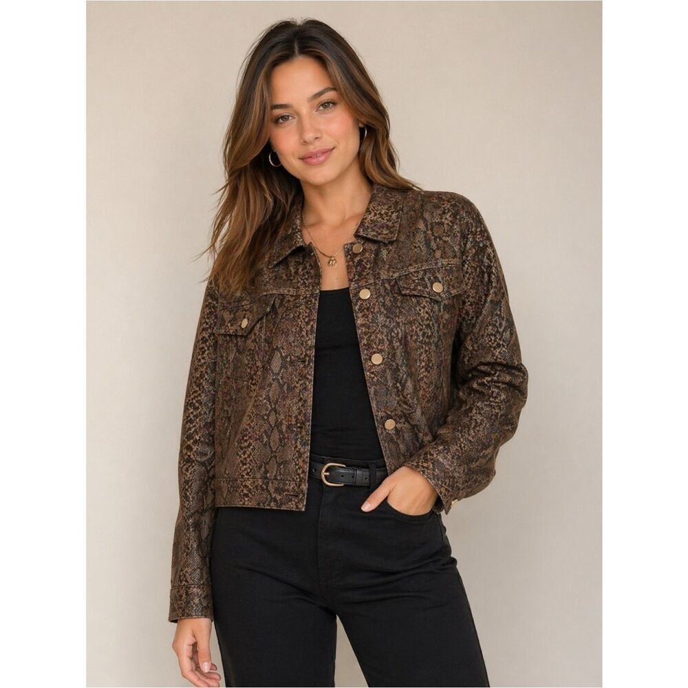 Chaps Brown Python Print Jacket size XL